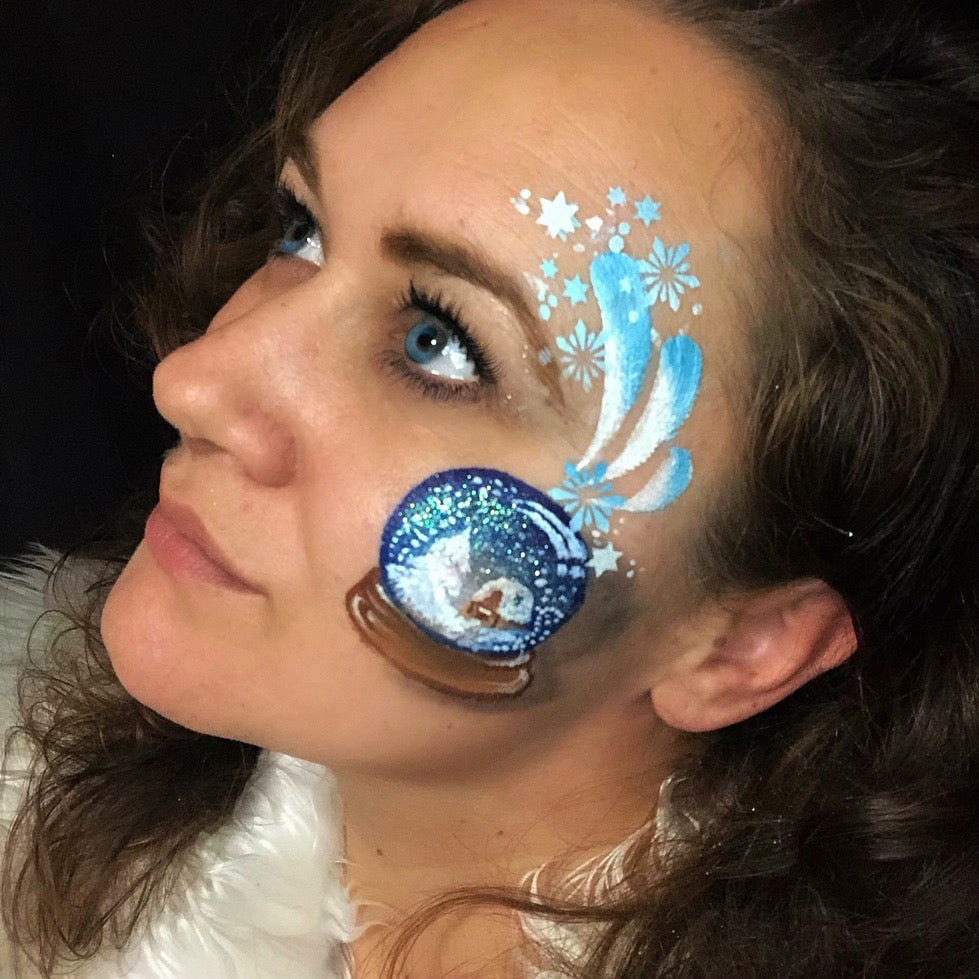 Easy & Beautiful Snow Globe Face Paint Design by Marina Krmek