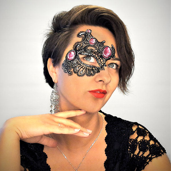 Lace Mask With Gems Face Paint Video by Helene Rantzau 