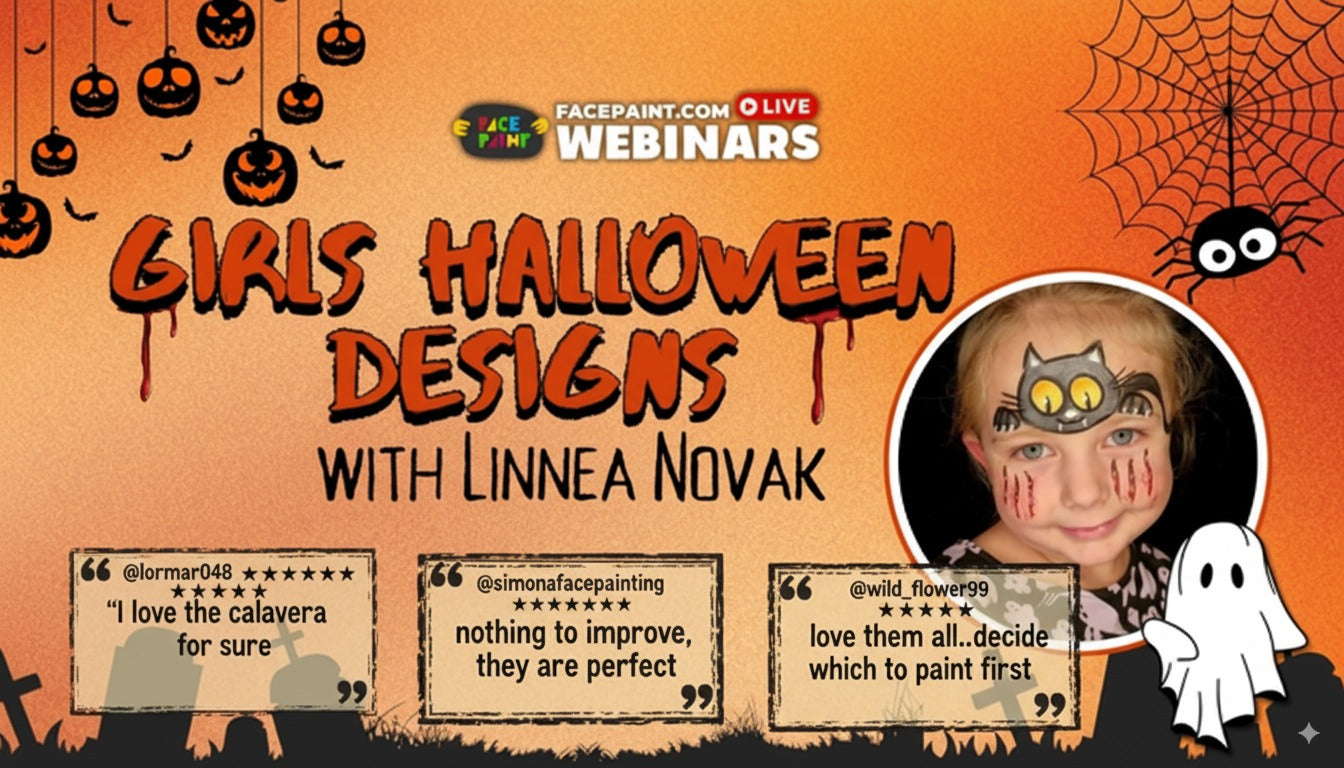 Girls Halloween Face Painting Designs with Linnea Onnerby Novak Webinar