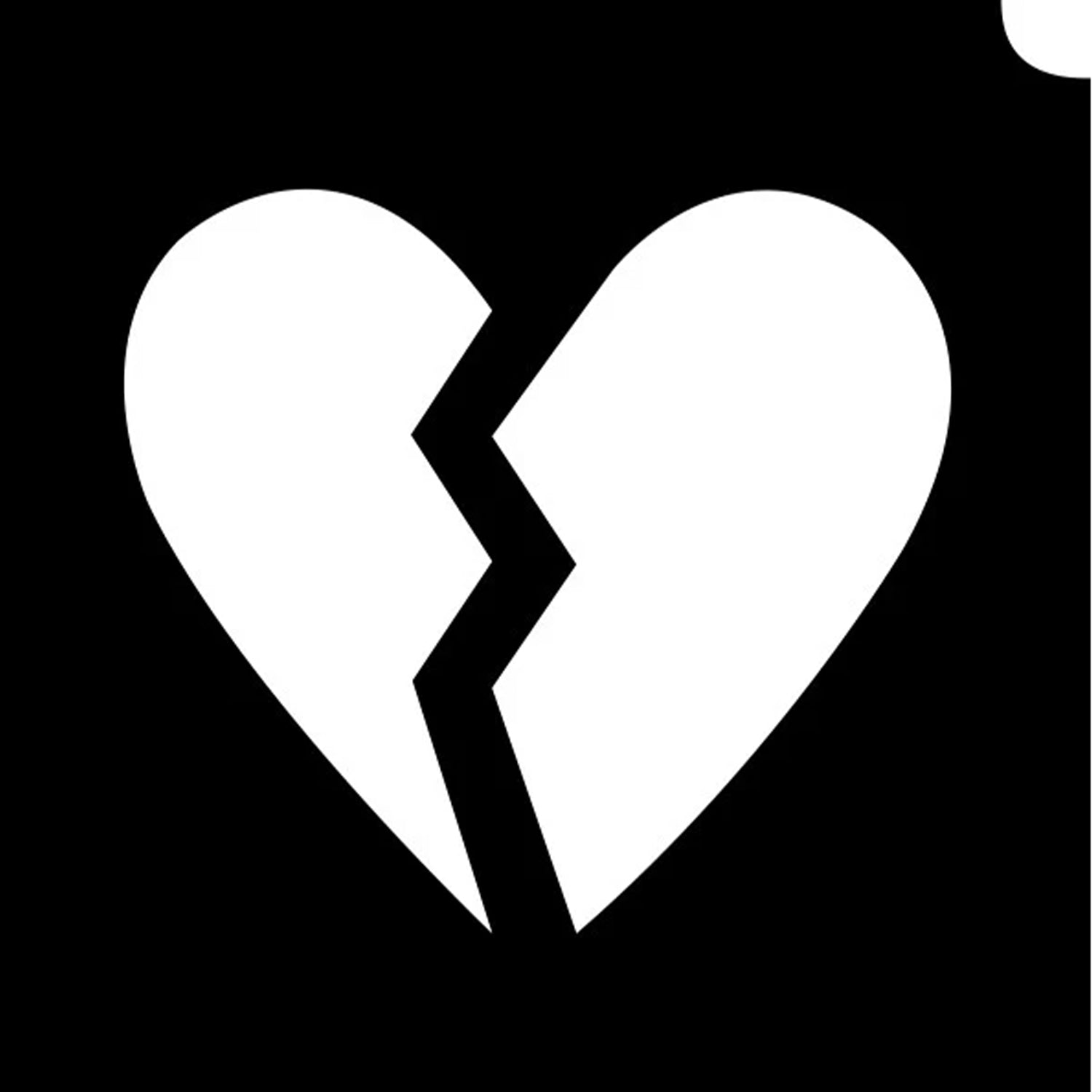 Glimmer Body Art Glitter Tattoo Stencils -Emoji Broken Hearted (5/pk)