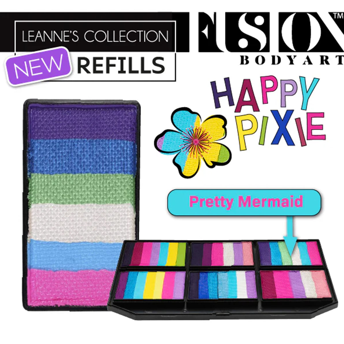 Fusion Body Art Leanne's Happy Pixie Petal Palette Refill - Pretty Mermaid (25 gm)