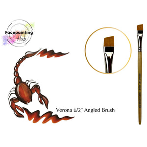 Facepainting Hub Angle Brush Brush- Verona (1/2")