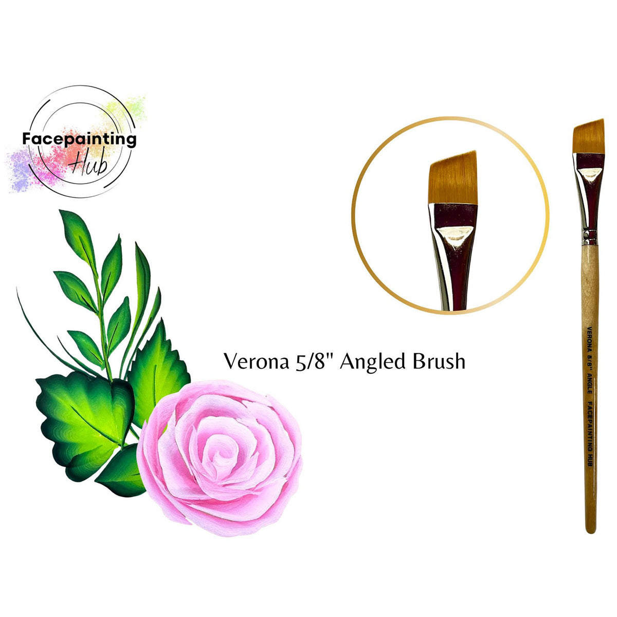 Facepainting Hub Angle Brush Brush - Verona (5/8")