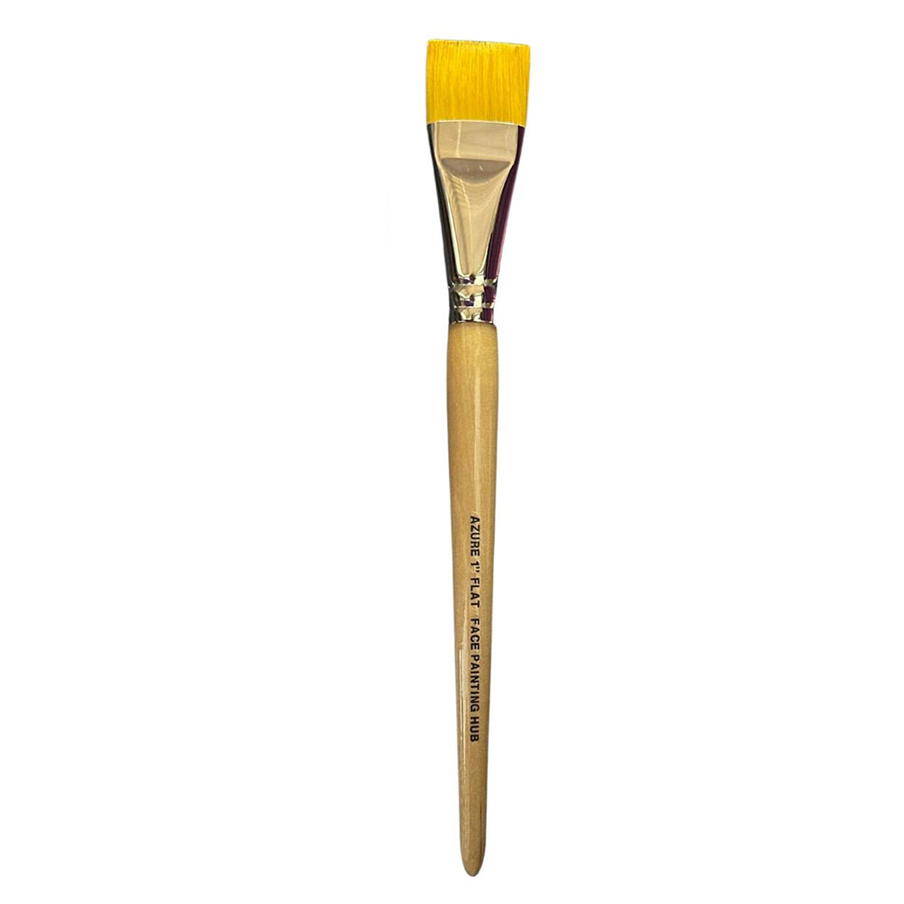 Facepainting Hub - Azure Flat Brush (1")