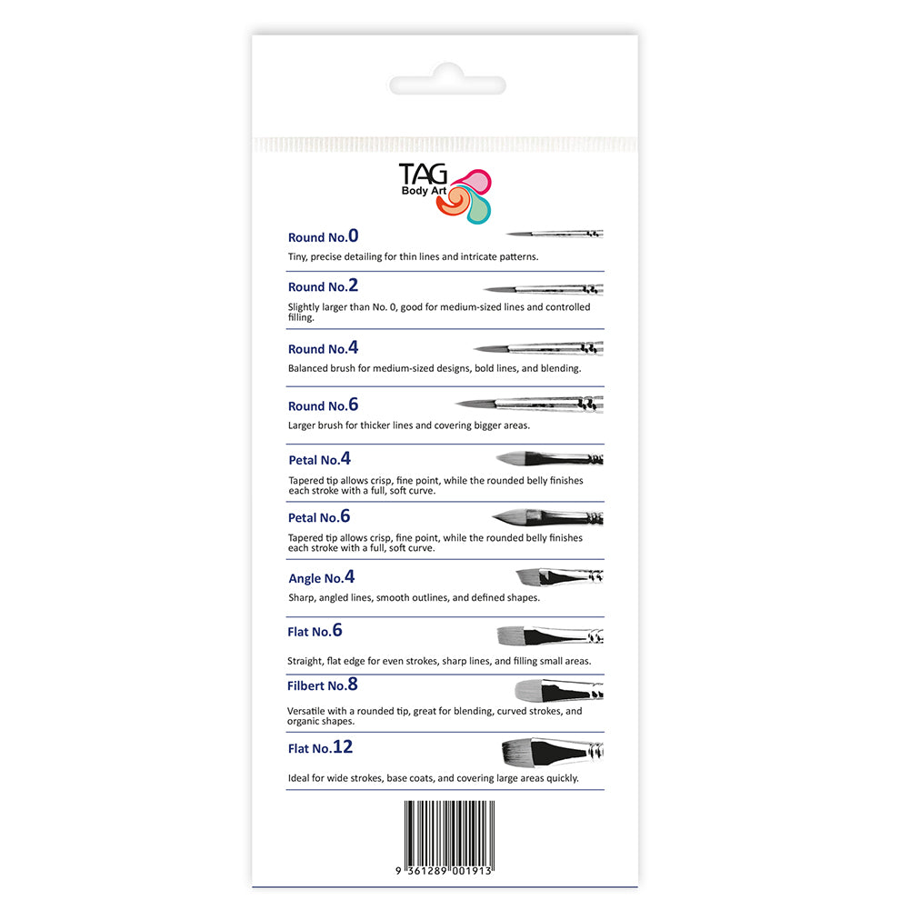 TAG Brush Set - 10 Piece Set