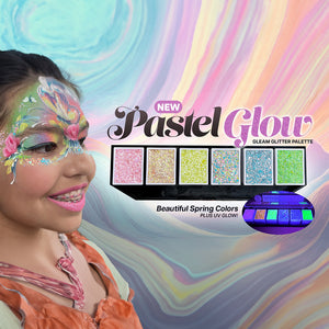 Vivid Glitter Gleam Glitter Cream Palette - Pastel Glow UV (6 Colors)