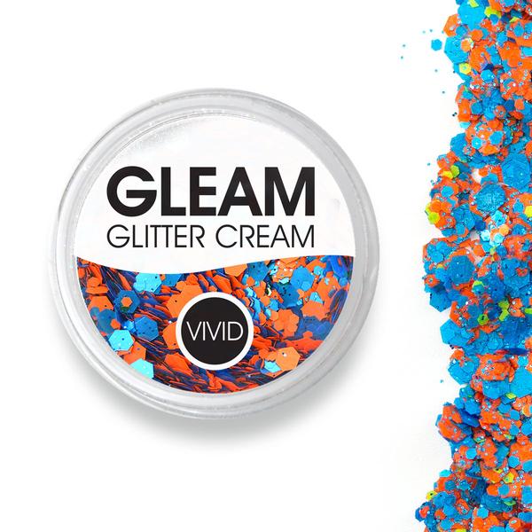 VIVID Gleam Chunky Glitter Cream - Dominance - Orange & Blue