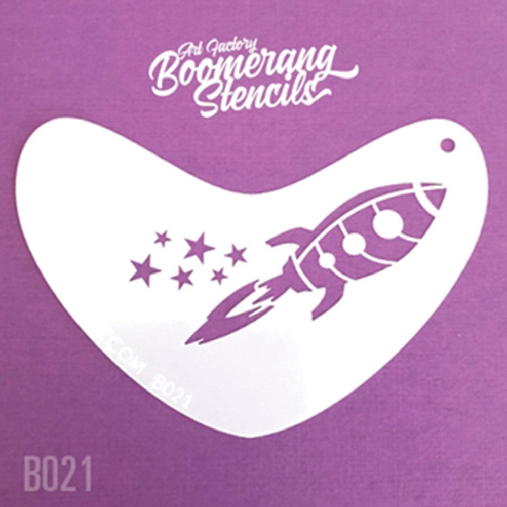 Art Factory Boomerang Stencil - Rocket (B021)