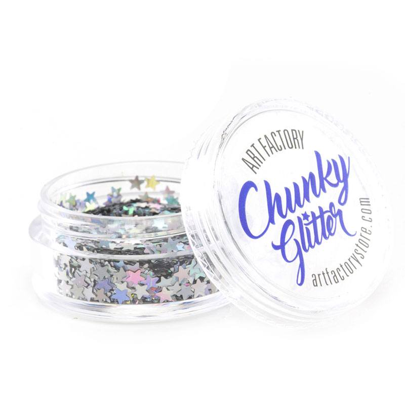 Art Factory Chunky Glitter - Silver Stars (10 ml)