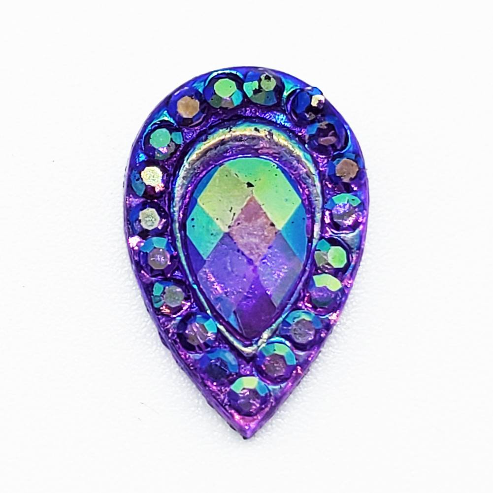Resin Rhinestone Blings - Flatback, Purple Tear Drop (12 mm, 20/pack)