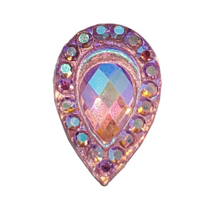Resin Rhinestone Blings - Flatback, Pink Tear Drop (12 mm, 20/pack)