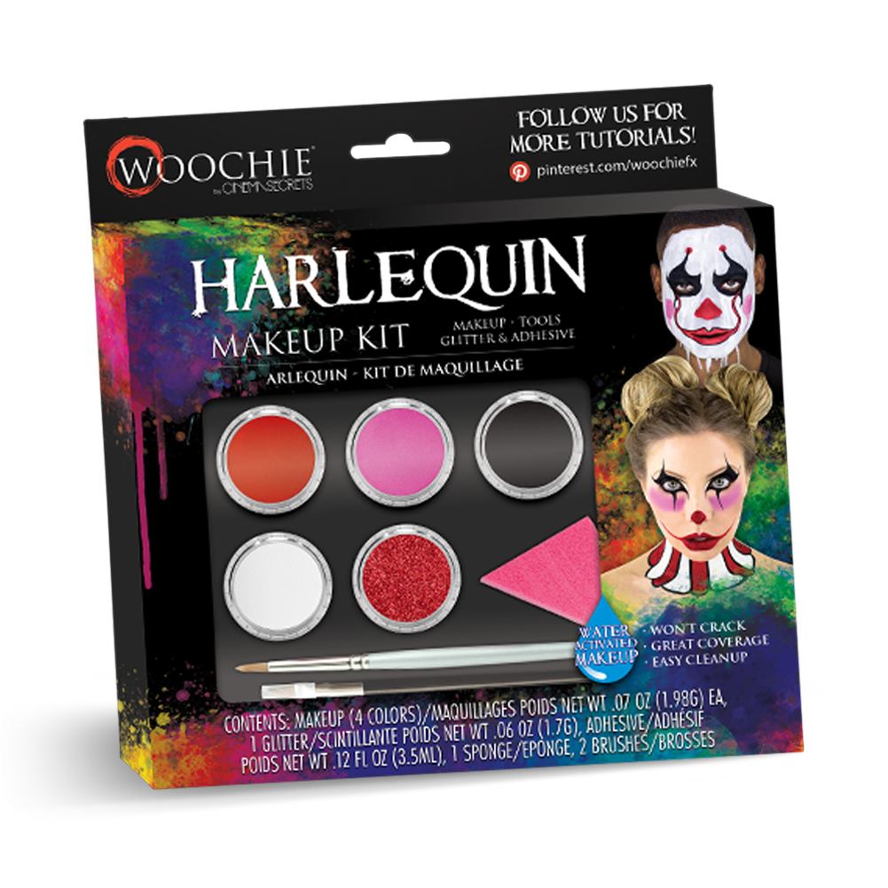 Woochie Water Activated Halloween Makeup Kit - Harlequin