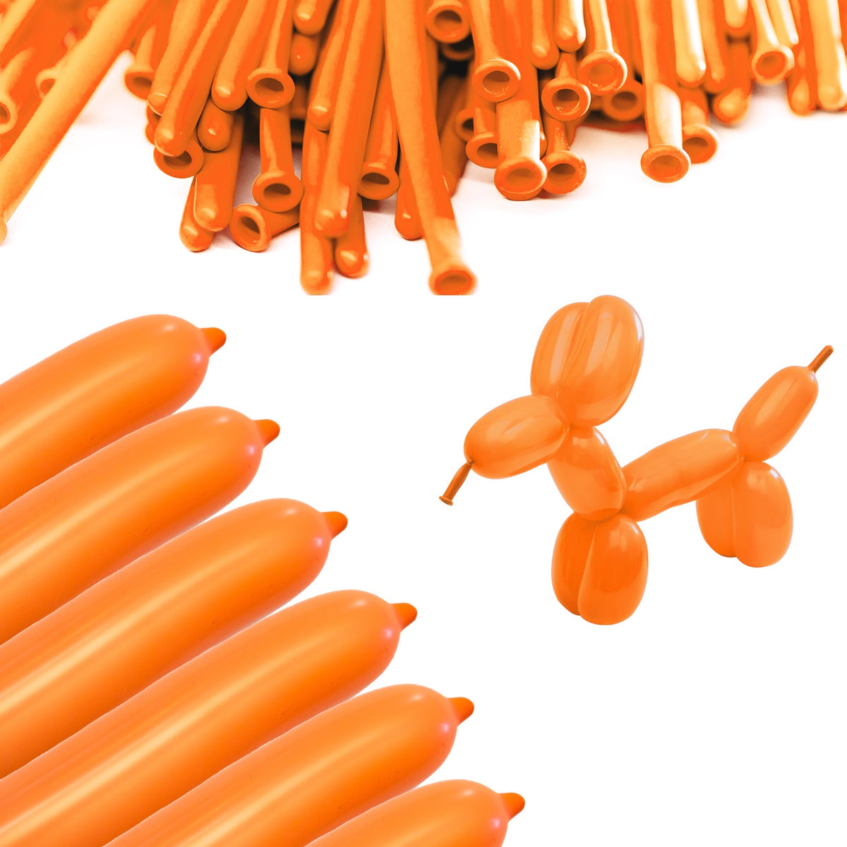 Clownatex 260 Twisting Balloons - Orange (100/bag)