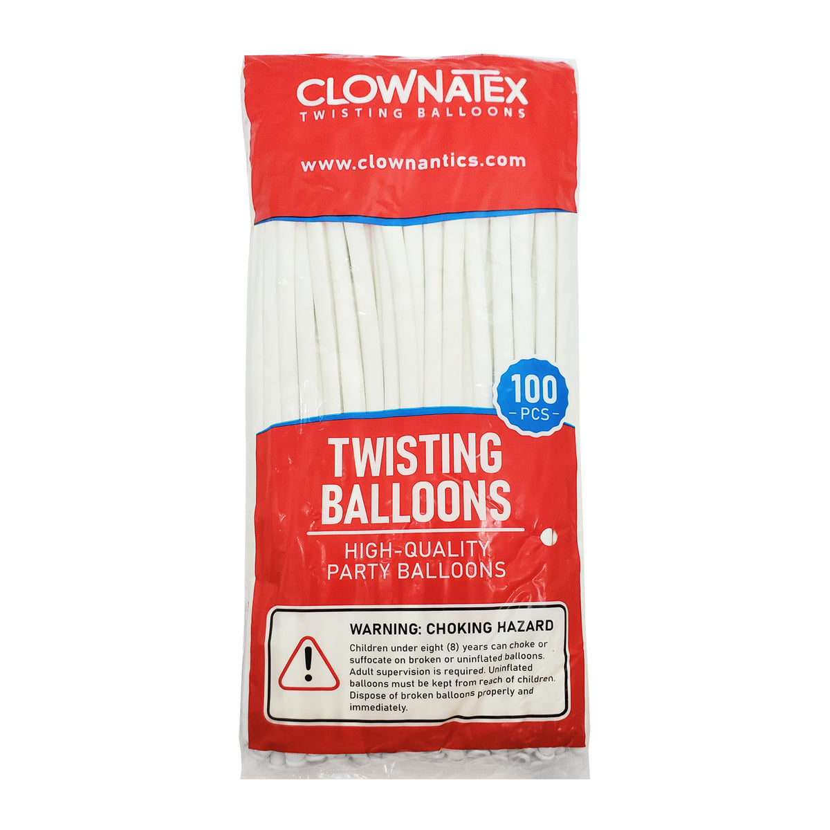 Clownatex 260 Twisting Balloons - White (100/bag)