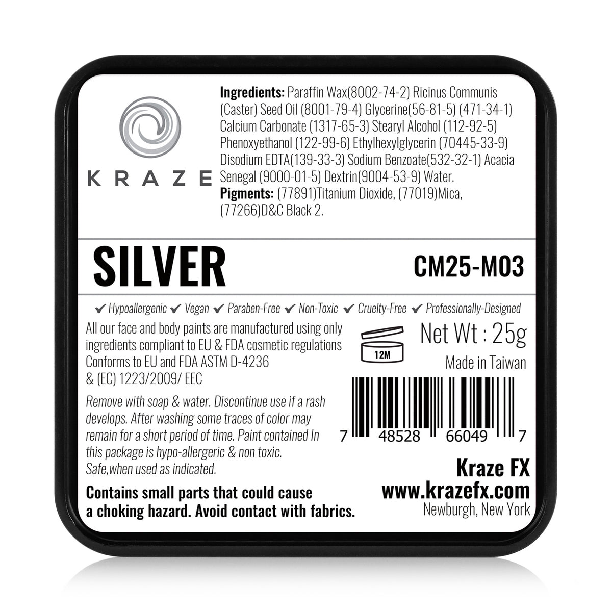 Kraze FX Face Paint - Metallic Silver (25 gm)