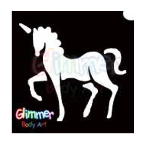 Glimmer Body Art Glitter Tattoo Stencils - Unicorn (5/pack)