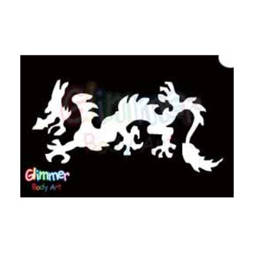 Glimmer Body Art Glitter Tattoo Stencils - Chinese Dragon 2 (5/pack)