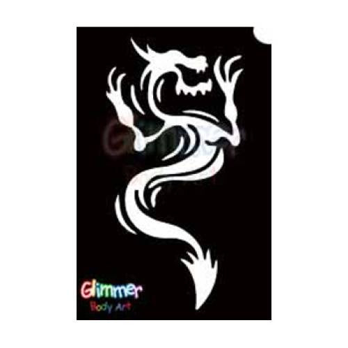 Glimmer Body Art Glitter Tattoo Stencils - Dragon 2 (5/pack)
