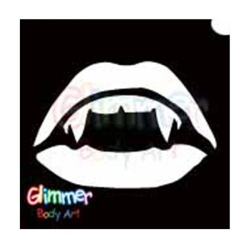 Glimmer Body Art Glitter Tattoo Stencils - Vampire Mouth (5/pack)