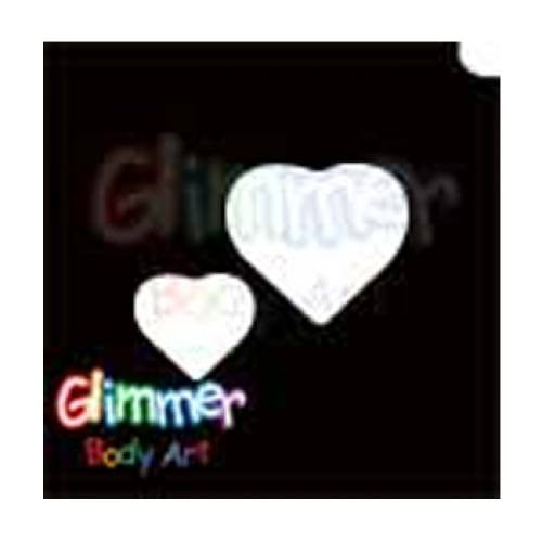 Glimmer Body Art Glitter Tattoo Stencils - Two Heart (5/pack)