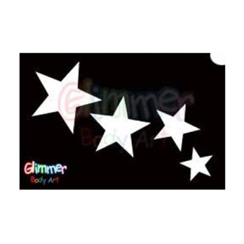 Glimmer Body Art Glitter Tattoo Stencils - Stars 2 (5/pack)