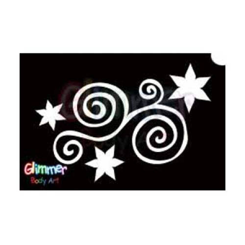 Glimmer Body Art Glitter Tattoo Stencils - Star Swirl (5/pack)