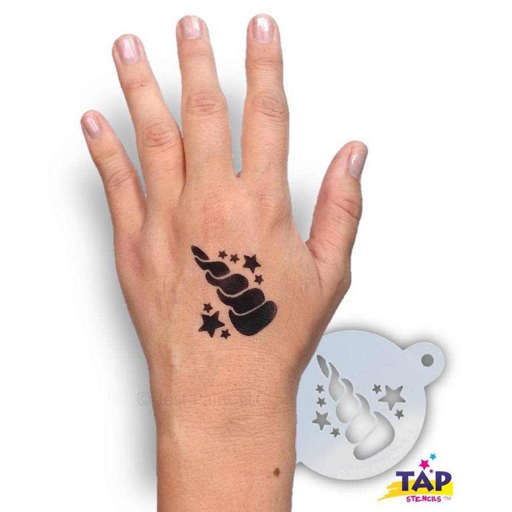 TAP Face Painting Stencil - Unicorn Horn With Stars (103)