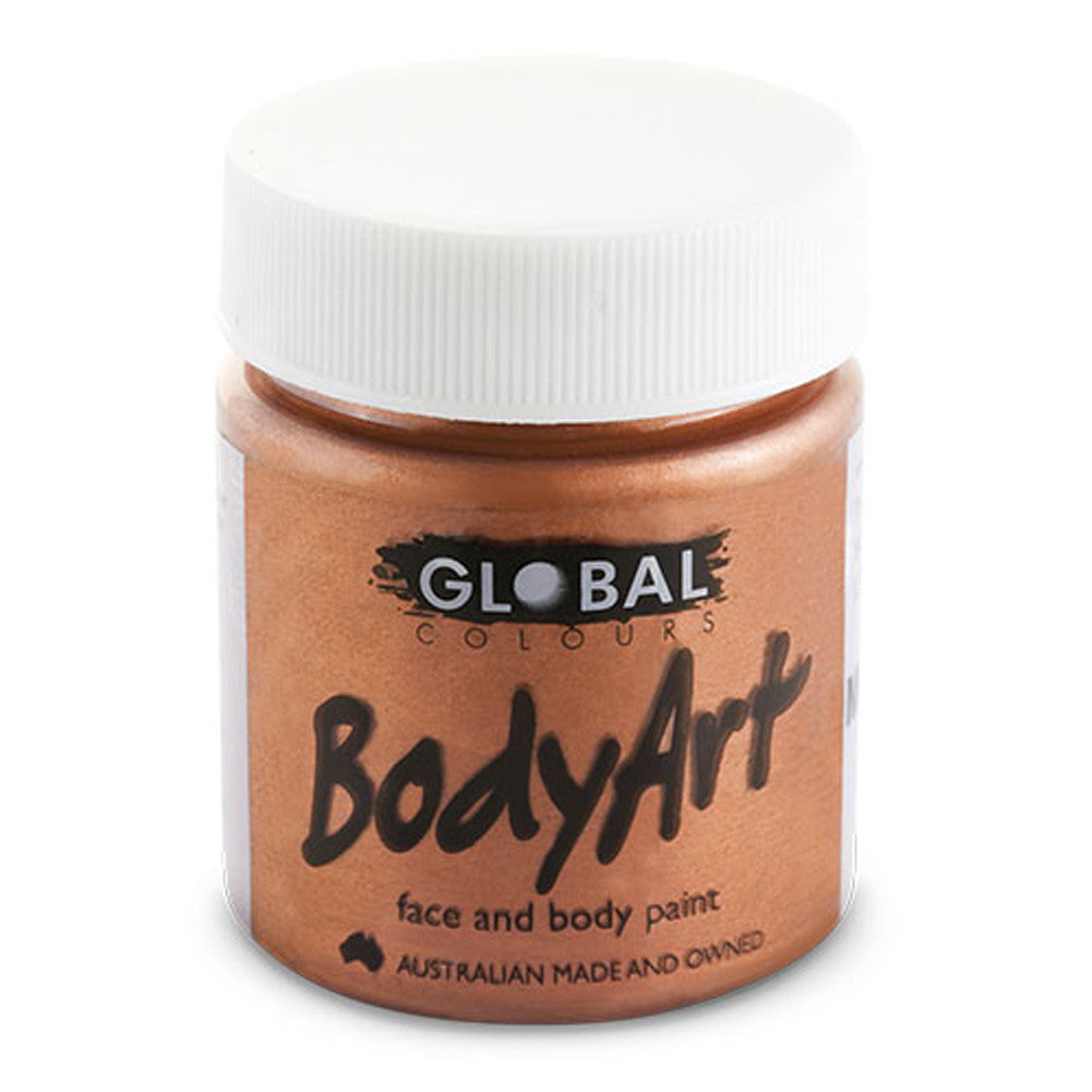 Global Body Art Liquid Face Paint - Metallic Copper (45 ml/1.5 oz)