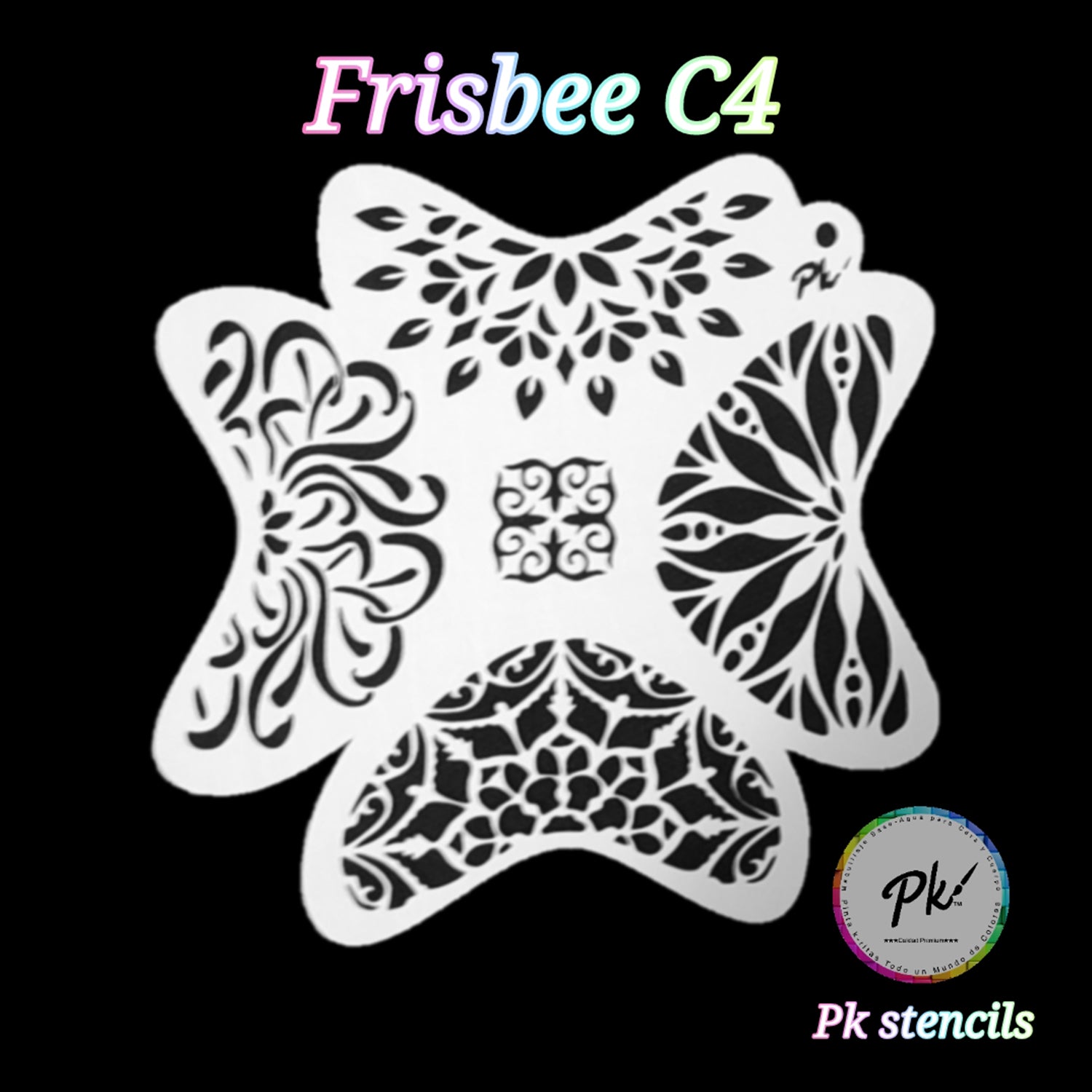 PK Frisbee Face Painting Stencil - C4- Delicate Crowns