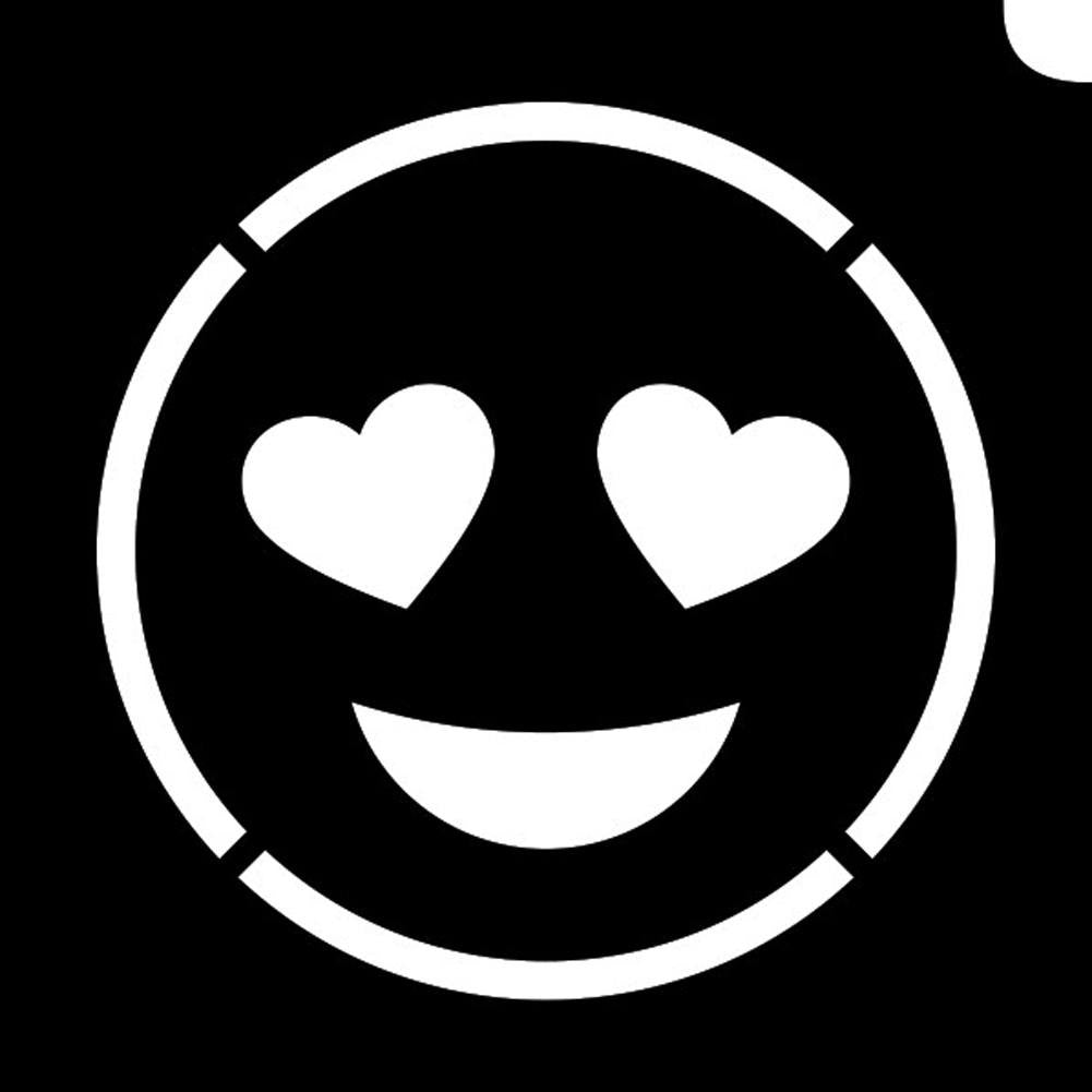 Glimmer Body Art Glitter Tattoo Stencils -Emoji Lovestruck (5/pack)