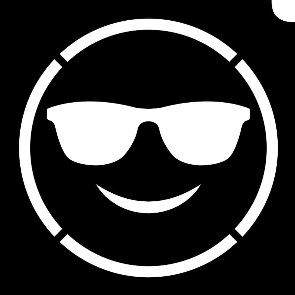 Glimmer Body Art Glitter Tattoo Stencils -Emoji Cool Dude (5/pack)