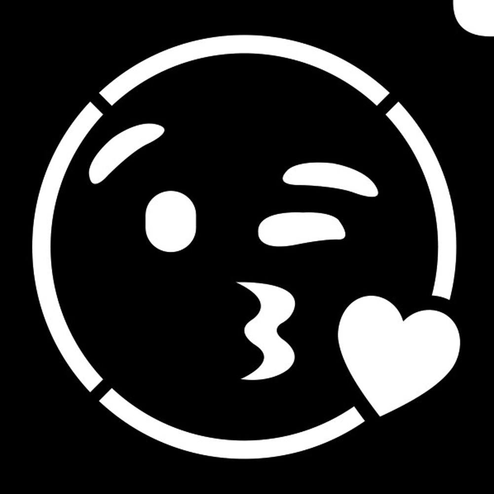 Glimmer Body Art Glitter Tattoo Stencils -Emoji Kiss (5/pack)