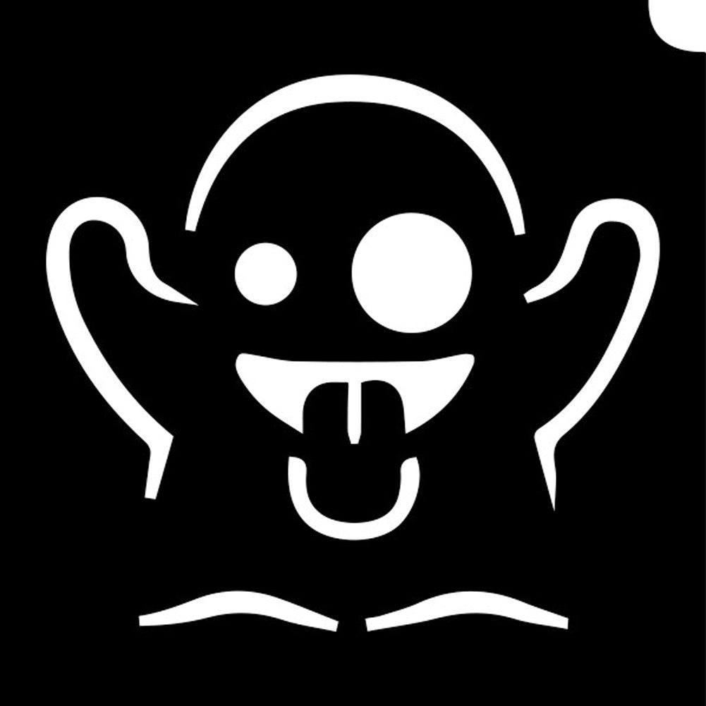 Glimmer Body Art Glitter Tattoo Stencils -Emoji Ghost (5/pack)