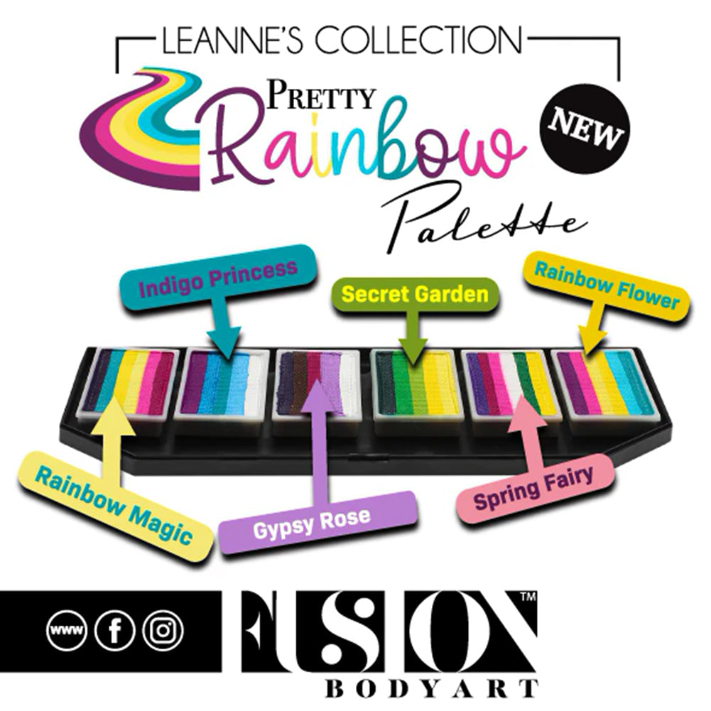 Fusion Body Art Spectrum FX Palette - Leanne&#39;s Pretty Rainbow (6 Cakes/10 gm)