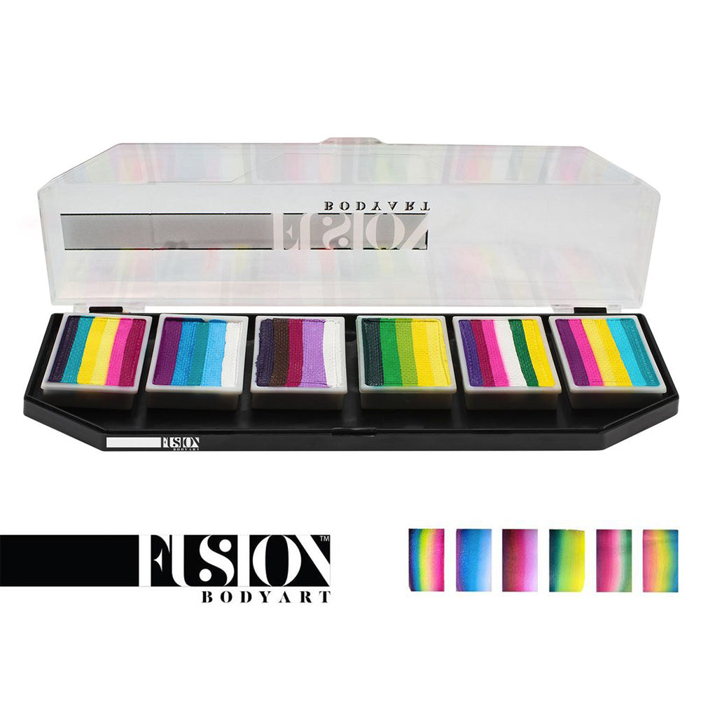 Fusion Body Art Spectrum FX Palette - Leanne&#39;s Pretty Rainbow (6 Cakes/10 gm)