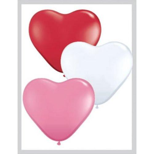 Heart Shaped Balloons - 6" (100/bag)