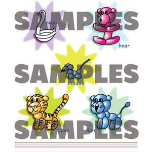 Restaurant Syle Balloon Menu - Animals