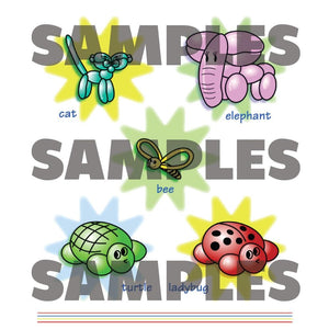Restaurant Syle Balloon Menu - Animals