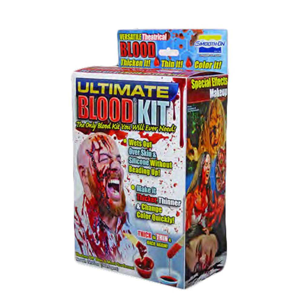 Ultimate Blood® Kit contains everything needed for simulating a variety of blood effects such as special effects, medical simulation, moulage or other theatrical blood effects. Ultimate Special FX blood has the consistency and appearance of real blood. Viscosity and color of blood effects can be adjusted by using included color tints. Ultimate Blood® dries to give a wet blood finish and flexes with movement without cracking. Ultimate Blood® Kit is lab certified and safe to use on skin. This high