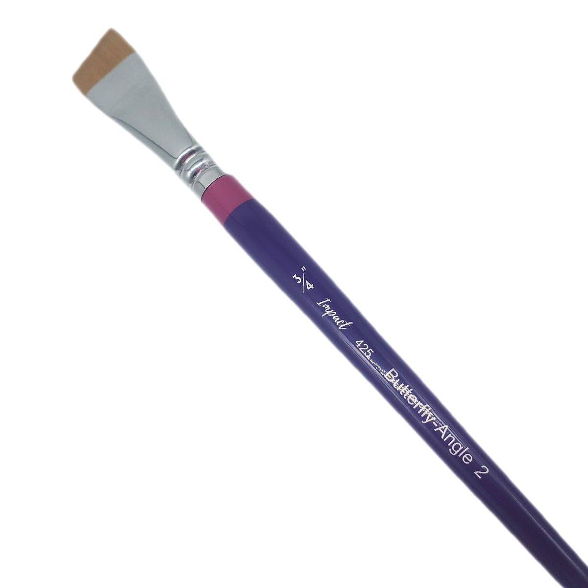 Impact Angle (425) Face Painting Brush - Butterfly Angle 2 (3/4"), Short Bristle Length