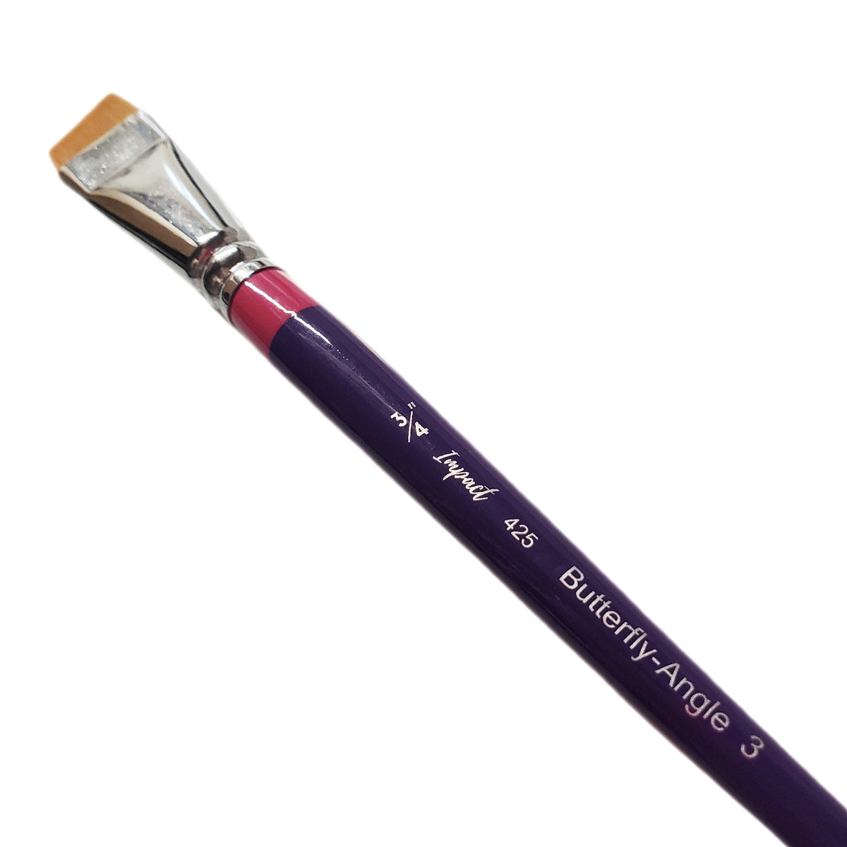 Impact Angle (425) Face Painting Brush - Butterfly Angle 3 (3/4"), Shorter Bristle Length