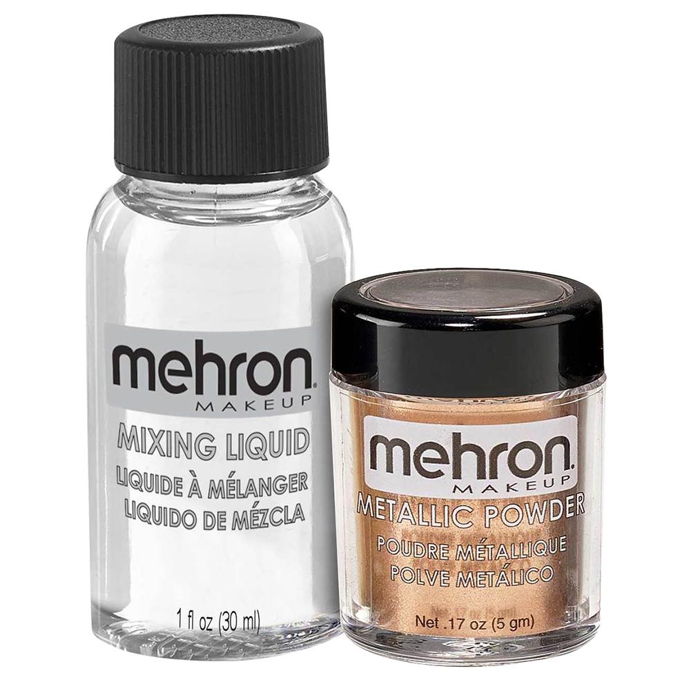 Mehron Glitter Powder Set - Copper And Mixing Liquid