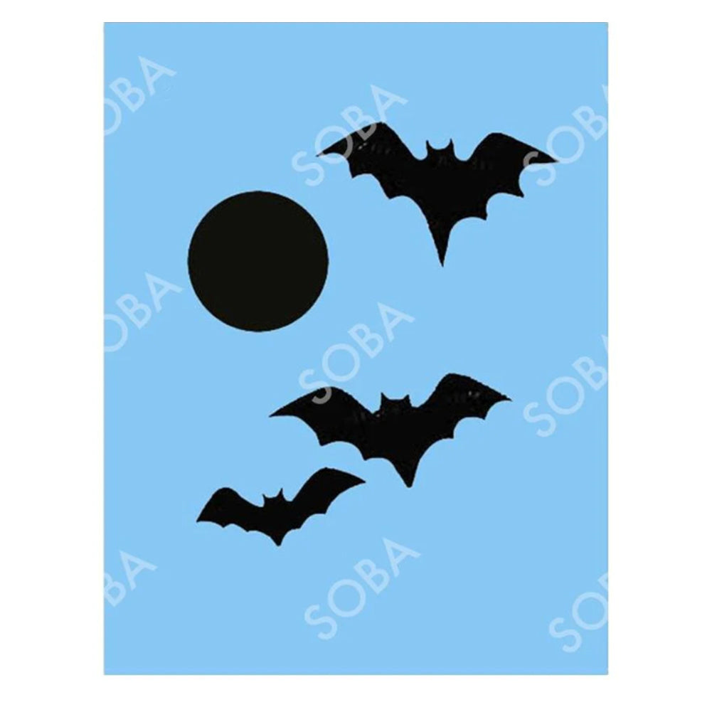SOBA Quick EZ Face Painting Stencil - Moon Bats