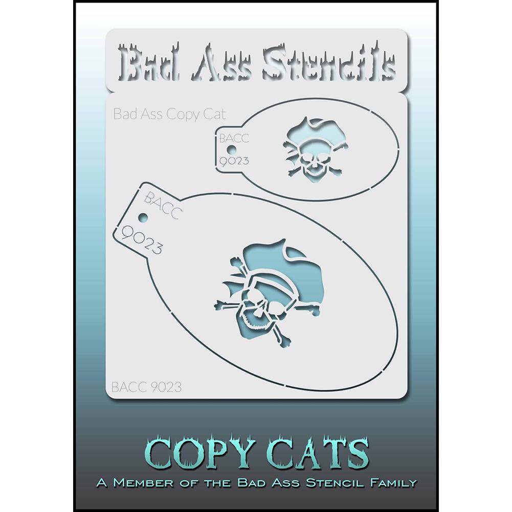 Bad Ass Copy Cat Stencil - Pirate Skull - BACC 9023