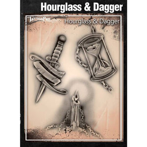 Tattoo Pro Series 2 Stencils - Hourglass & Dagger