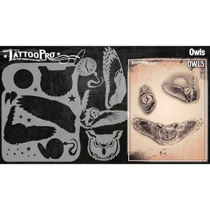 Tattoo Pro Series 3 Stencils - Owls
