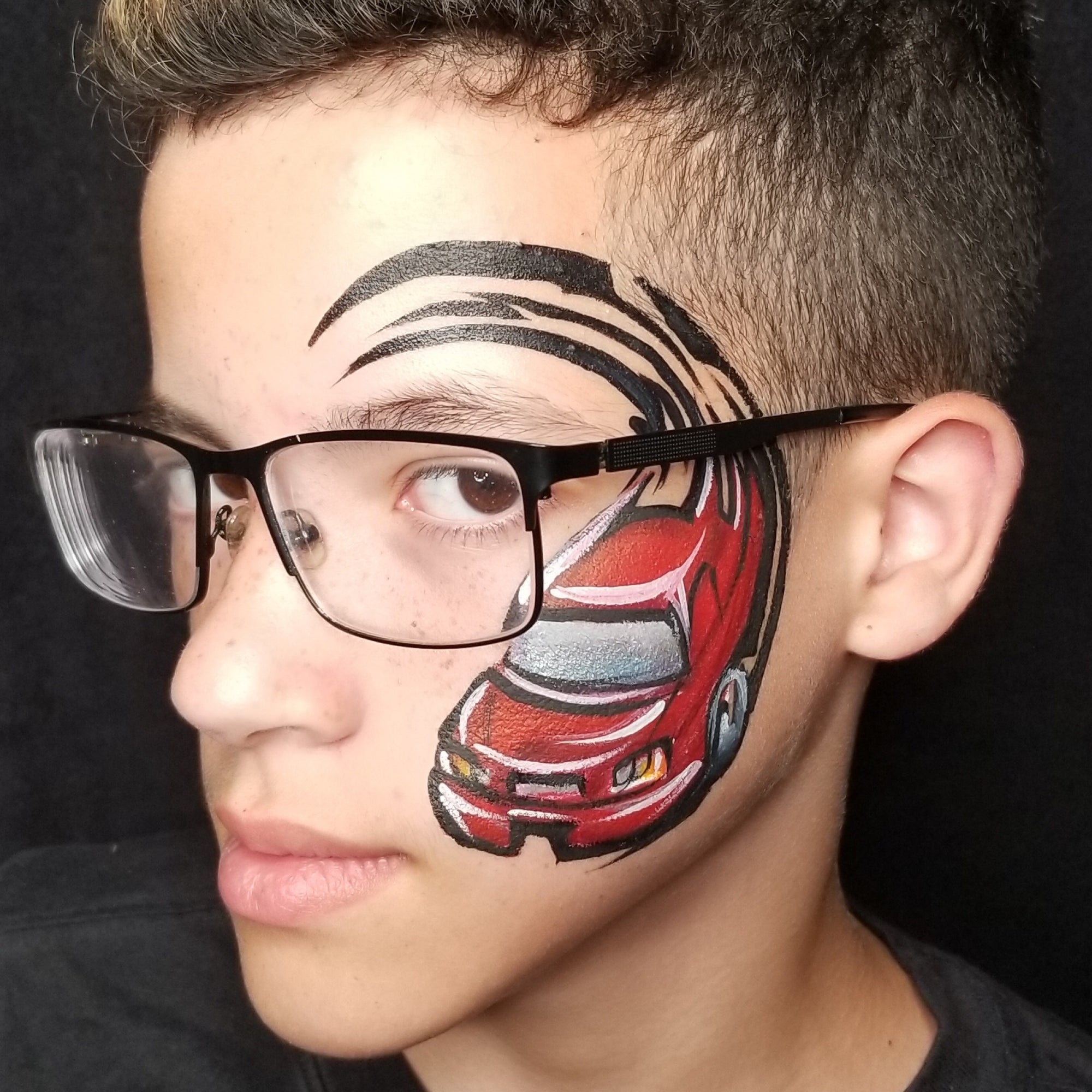 Painting with Glasses- Tribal Car by Kellie Burrus