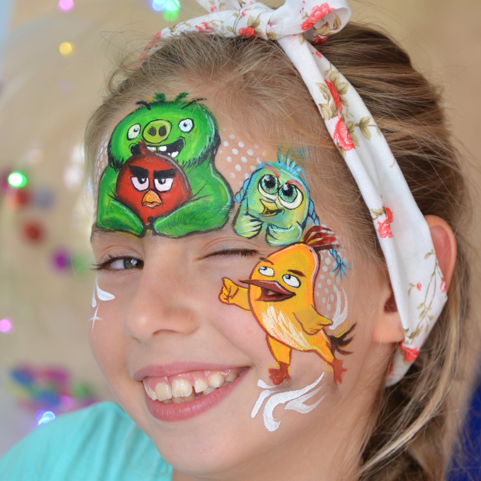 Angry Birds Face Paint Design by Natalia Kirillova