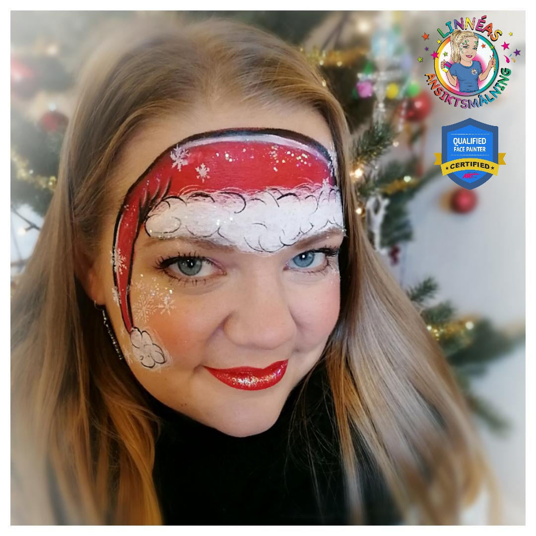 Santa's Hat Face Paint Design by Linnéa Önnerby Novak