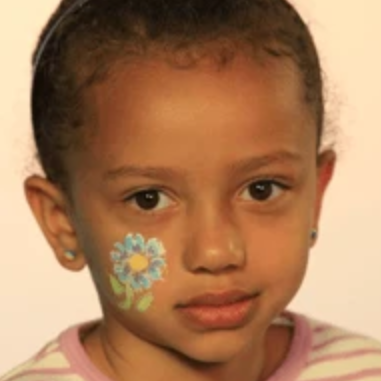 Easy Flower Face Paint Design Tutorial Video by Kiki